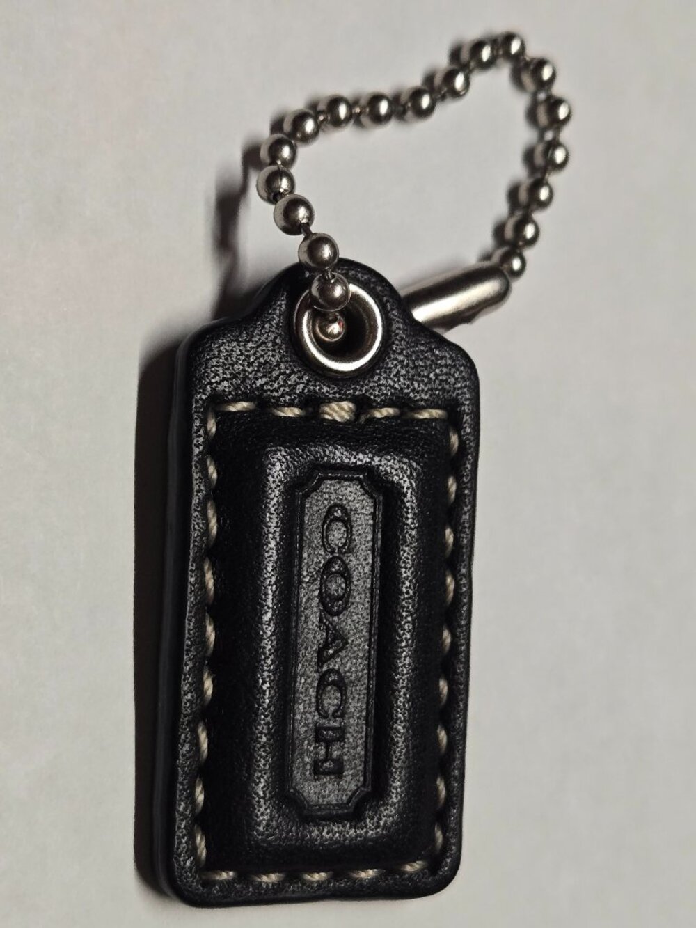 Vintage Small 1.5" Coach Hangtag Tag Black Leather